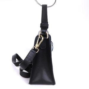 FURLA 美品 Julia 2way ショルダーバッグ ハンド レザー フラップ 黒 ブラック 鞄 SM1