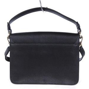FURLA 美品 Julia 2way ショルダーバッグ ハンド レザー フラップ 黒 ブラック 鞄 SM1