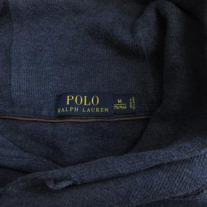 POLO RALPH LAUREN スウェット トレーナー ショールカラー 刺繍 ロゴ リブ  長袖 コットン 紺 ネイビー M GY14