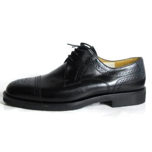 BALLY レザーシューズ 革靴 ストレートチップ メダリオン レースアップ 黒 ブラック 8F 26.5cm位 GY14