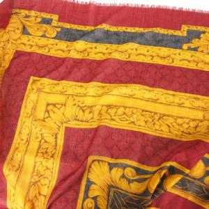 CHANEL スカーフ ストール 大判 ココマーク カットオフ ウール シルク レッド 赤系 SM1 AA