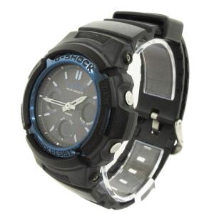 CASIO G-SHOCK 腕時計 アナデジ 電波 タフソーラー マルチバンド6 AWG-M100A-1AJF 黒 ブラック ブルー系 ウォッチ SM1