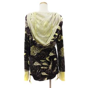 DIESEL パーカー ジャケット 長袖 ジップアップ フード ベロア コットン 総柄 紫系 パープル系 M SM1