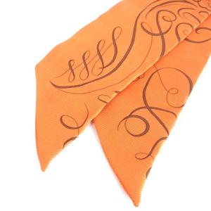 Exercice pour foumer la main ツイリー ストール シルク 総柄 オレンジ