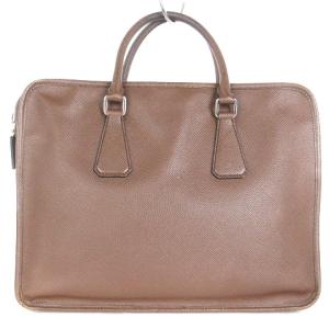 PRADA VS0365 サフィアーノレザー ブリーフケース 三角プレート ブラウン