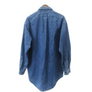 RALPH LAUREN ヴィンテージ 90s ポロ カントリー POLO COUNTRY デニムシャツ ボタンダウン 長袖 刺繍 ポニー インディゴ