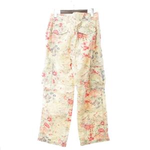 RALPH LAUREN ヴィンテージ カーゴパンツ ワーク ワイド フローラル 花柄 クリーム色 11 L位 GY14