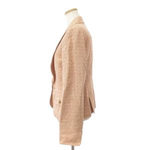 BURBERRY LONDON テーラードジャケット ブレザー ツイード 総裏 1B シルク混 ピンク 42 M位 GY14