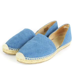 エスパドリーユ サンダル スリッポン ロゴ プレート 青 ブルー 35.5 22.5cm相当 靴 GY14