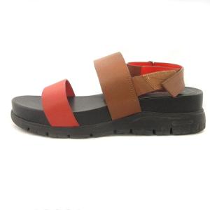 COLE HAAN ゼログランド サンダル 靴 シューズ ストラップ レザー 茶 ブラウン オレンジ 黒 ブラック 7.5 24.5cm位 GY14