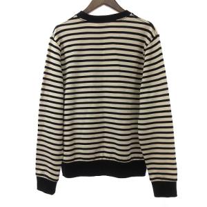 PAUL SMITH トレーナー 長袖 ボーダー スウェット コットン PY-DW-86848 ベージュ 黒 ブラック L SM1