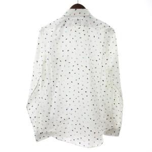 PAUL SMITH シャツ 長袖 レギュラーカラー前開き ポケット コットン PY-CR-65143 総柄 白 ホワイト L SM1