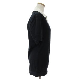 PAUL SMITH カットソー 半袖 スキッパー プルオーバー 黒 ブラック L SM1