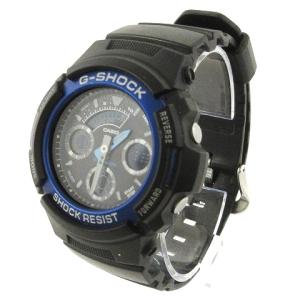 CASIO G-SHOCK 腕時計 アナデジ クオーツ AW-591-2AJF 黒 ブラック ブルー系 ウォッチ SM1