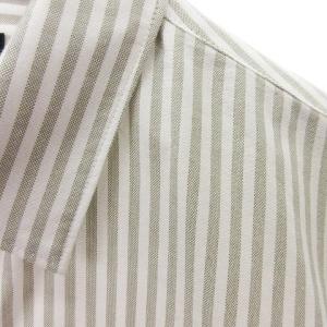 A.P.C. シャツ ストライプ 長袖 コットン 4114423 灰 グレー 白 ホワイト M SM1