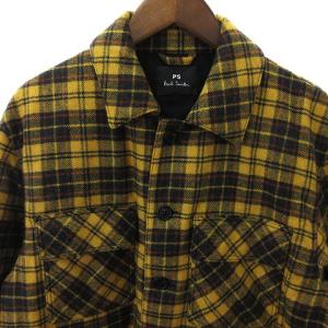 PAUL SMITH 22AW PS 中綿シャツジャケット ブルゾン 長袖 ウール PY-BM-87035 チェック 黄 イエロー L SM1