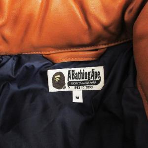 A BATHING APE 001HJC801020X シープスキンダウンジャケット M ブラウン