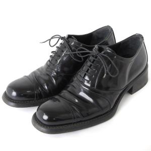 レザーシューズ ローカット ストレートチップ ヒール 光沢 黒 ブラック 36.5 23.5cm相当 靴 AA