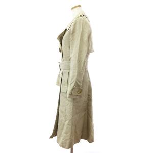 kate spade new york トレンチコート ロング丈 金ボタン ベルト付き 裏地総柄 NJMU3564A コットン 無地 ベージュ 4-A GY14