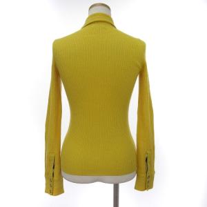 BURBERRY BLUE LABEL ニットカットソー 長袖 ワンポイント 襟付き ウール FBF54-512-80 黄 イエロー 38 M位 GY14