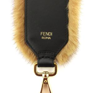 FENDI ミニストラップユー ファー ストラップ バッグストラップ ミンク レザー ズッカ柄 ブラウン系