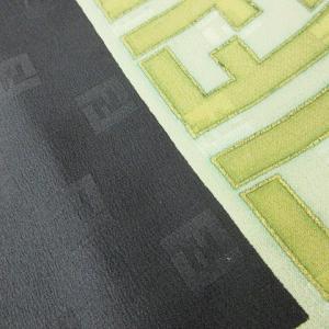 FENDI ストール スカーフ 大判 シルク ズッカ柄 総柄 黒 ブラック AA GY14