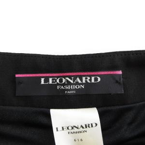 LEONARD FASHION パンツ ワイド ストレート ブラック 黒 76 XL位 SM1