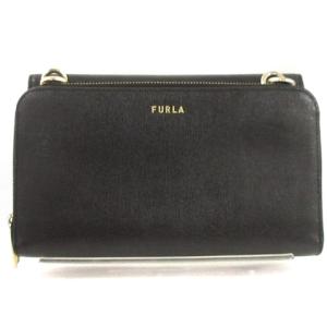 FURLA リーヴァ 2way ショルダーバッグ 鞄 斜め掛け 財布 ウォレット レザー EAZ9LDO 黒 ブラック L