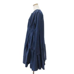 Merlette MARTEL PLEATED DARK CHAMBRAY シャツワンピース ギャザー XS ネイビー