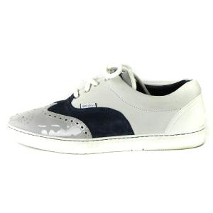 JIMMY CHOO ブライアン BRIAN ウイングチップシューズ スニーカー ドレス ローカット エナメル スウェード 切替 紺 グレー ネイビー
