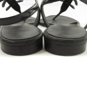 CHANEL ココマーク ストラップサンダル 靴 シューズ フラット ロゴ 黒 ブラック 37 23.5cm位