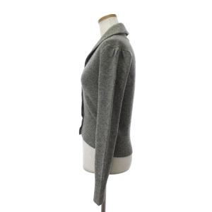 RALPH LAUREN カーディガン 長袖 ショールカラー ウール カシミヤ 無地 フロントボタン グレー M SM1
