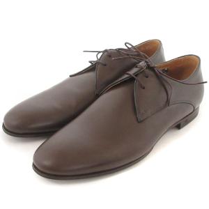 PS ドレスシューズ ビジネス プレーントゥ レザー K213 茶 ブラウン UK7.5 26cm位 SM1