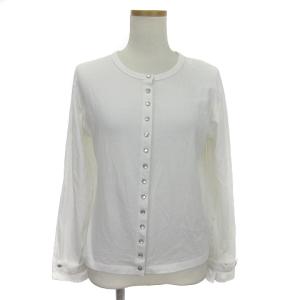 プレッション カーディガン スナップボタン 長袖 コットン 白 ホワイト 2 M位