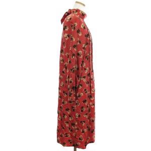 Chloe ヴィンテージ ワンピース ロング ミモレ丈 長袖 ハイネック ピンタック フラワー 花柄 ピンク 40 M?L位 GY14
