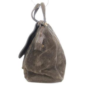 GUCCI 251813 ハンドバッグ ダブルG スエード レザー ブラウン