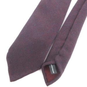 HERMES ネクタイ レギュラータイ ニット Hロゴ カシミヤ 赤系 AA