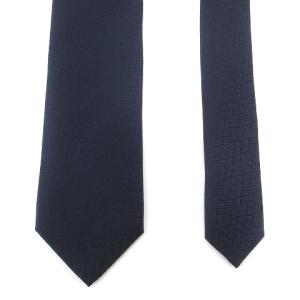 HERMES ネクタイ レギュラータイ シルク H柄 刺繍 総柄 紺 ネイビー 小物 AA