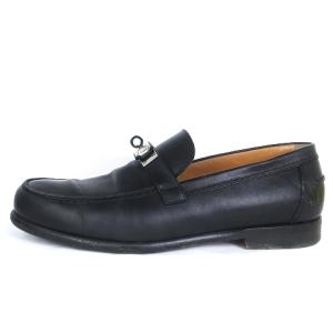 HERMES ローファー ターンロック レザー 27.5cm ブラック