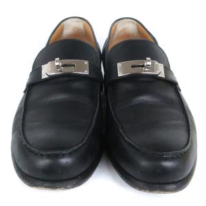 HERMES ローファー ターンロック レザー 27.5cm ブラック