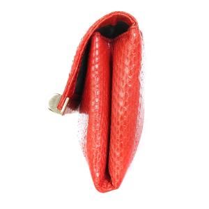 DIANE von FURSTENBERG クラッチバッグ セカンド パーティー フラップ レザー スネークスキン 赤 レッド 鞄