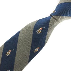 ネクタイ レギュラータイ レジメンタルストライプ ポニーロゴ 総柄 シルク 紺 ネイビー 小物 GY14