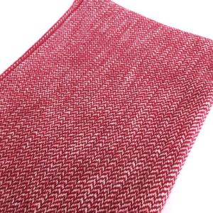 agnes b. タグ付き マフラー フリンジ ウール 総柄 赤 レッド 小物