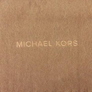 MICHAEL KORS タグ付き マフラー ストール ロゴ刺繍 フリンジ カシミヤ ベージュ GY14