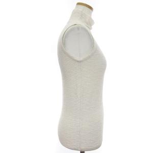 ARMANI COLLEZIONI ニット カットソー ミドルゲージ ノースリーブ ハイネック アイボリー 40 S位 GY14