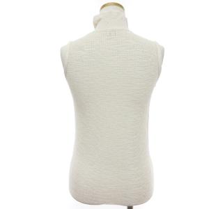 ARMANI COLLEZIONI ニット カットソー ミドルゲージ ノースリーブ ハイネック アイボリー 40 S位 GY14