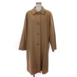 ステンカラーコート ロング丈 総裏 カシミヤ混 ウール 無地 ベージュ 9 M位