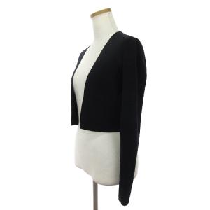 TOCCA カーディガン 長袖 ショート丈 ボタンレス フロントオープン 無地 黒 ブラック M