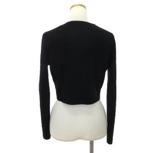 TOCCA カーディガン 長袖 ショート丈 ボタンレス フロントオープン 無地 黒 ブラック M