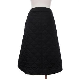 Chesty 中綿スカート ひざ丈 キルティング 装飾 サイドジップ 黒 ブラック 0